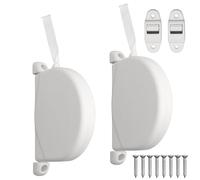 VEGCOO 2 Pcs Enrouleur Volet Roulant avec Sangle, Sangle Volet Roulant Blanc Pivotant à 180° de Sangle 14 mm x 5 m avec 2 Guides et 8 Vis