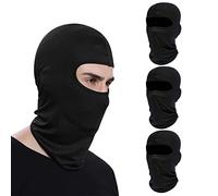 VEGCOO 4 Pcs Cagoule Moto, Cagoules à Séchage Rapide Balaclavas Fins Élastiques Respirants Résistantes à La Poussière et aux UV pour Le Cyclisme et Les Sports de Plein Air (Noir*4)