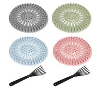VEGCOO 4 Pièces Filtre Cheveux Douche,Attrape Cheveux Douche Filtre Cheveux Baignoire Utilisé dans la Salle de Bain, la Baignoire, la Cuisine, Envoyer des Clips de Nettoyage des Cheveux