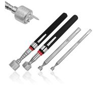 VEGCOO 4Pcs 1.5/3.5/10/15 Livres Tiges Télescopiques Magnétique, Acier Inoxydable Aimant Telescopique, Outil Récupérateur Aimanté, Outil Ramassage Magnétique pour Clés Pinces Vis Écrous Boulons