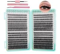 VEGCOO 640 Pièces Faux Cils Individuel, 30-40-50-60D Extensions de Cils, Faux Cils Naturels Courbés, Cluster Lashes 8-16 mm, DIY Extension Cils Individuels pour Usage Personnel et Domestique