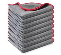 VEGCOO 8 Chiffons en Fibre de Carbone, Chiffon Microfibre sans Trace à Polir, Lingette Essuie Verre pour Vitres, Voiture, Vaisselle,Cuisine (30 x 30 cm) (8 pcs)