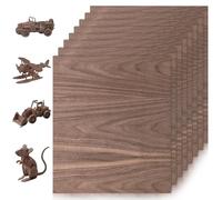 VEGCOO 8 Pièces Contreplaqué Noyer, 3mm Planche en Bois Bricolage, 300x210mm Matériaux de Gravure Laser Plaque de Contreplaqué pour Pyrogravure, Gravure, Modélisme, Découpe Laser, Peintures