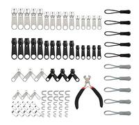 VEGCOO 96 Pcs Curseurs Fermetures Éclairs, Fermetures Éclairs et une Mini Pince pour Vêtements, Sacs, Bagages