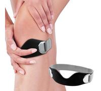 VEGCOO Genouillère Sport en Silicone Souple, Genouillère Rotulienne Réglable Noire pour Homme Femme la Course, l'Haltérophilie, le Badminton l'Escalade (Noir, 1 Pcs)