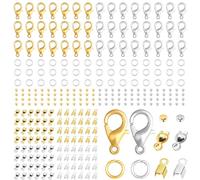 VEGCOO Lot de 1340 Pcs Fermoir pour Bracelet, Attache Perle pour la Fabrication de Bijoux, DIY (Or+Argent)