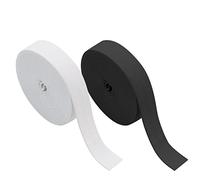 VEGCOO Lot de 2 élastiques blancs noirs - Largeur : 20 mm - Pour la maison - Pour les pantalons - Tissu noir - Pour la couture