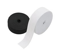 VEGCOO Lot de 2 élastiques blancs noirs - Largeur : 30 mm - Pour la maison - Tissu noir - Pour la couture