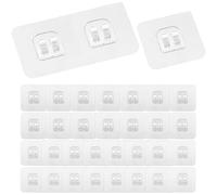 VEGCOO Lot de 30 crochets adhésifs transparents pour étagère de douche / accessoires de cuisine / tampons adhésifs / crochets de foie pour barre de douche / étagère à épices