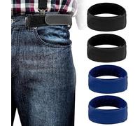VEGCOO Lot de 4 ceintures élastiques sans boucle, Noir et bleu., M