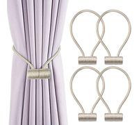 VEGCOO Lot de 4 embrasses magnétiques pour rideaux Beige avec aimants, embrasses pour pinces à rideaux, rideaux, rideaux, maison, bureau, décoration