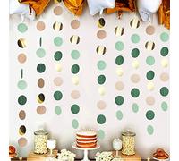 VEGCOO Lot de 5 serpentins dorés de 10 m pour décoration de fête, guirlande en papier scintillant doré pour décoration de mariage, décoration d'anniversaire, fête prénatale, vert