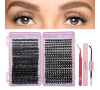 VEGCOO Lot de 630 paquets de cils artificiels 80D + 100D pour extension de cils naturels, cils russes souples 9 à 18 mm, pour usage personnel et domestique