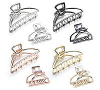 VEGCOO Lot de 8 pinces à cheveux géométriques simples en forme de faucille en métal - Doré/argenté/or rose/noir - Pour femme