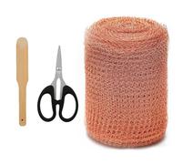 VEGCOO Rouleau de Maille de Cuivre 9M x 12.7CM, Grillage, Filet de Protection Anti Limaces Et Escargots, Découpable Grillage Souple, Grillage Fine Maille（INCL. 1x Ciseaux et 1x Presse-Étoupe）