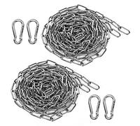 Vegena 2 Pièces Chaîne en Acier Inoxydable pour Fauteuil Suspendu 2 M, Chaîne Chaise Suspendu, Chaîne avec Deux Mousquetons pour Balançoires, Fauteuils Suspendus, Hamacs