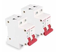 Vegena Lot de 2 disjoncteurs DZ47-32Z-2P, 1000 V 32 A, disjoncteur photovoltaïque, disjoncteur DC, disjoncteur solaire, pour éclairage domestique, lignes de distribution, installation solaire