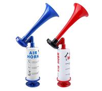 Vegena 2 Pièces Klaxon à Air Comprimé, Trompette Klaxon à Air, Klaxon à Main Pompe à Air en Métal, Corne de Brume Manuelle, Trompe de Stade Mégaphones pour Bateau, Voiture, Les événements Sportifs