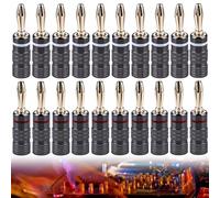 Vegena 20 Pièces Fiche Banane, Fiches Bananes Plaquées, 4mm Banane Connecteur, Connecteurs Banane Pour Câble Enceinte Câble De Haut-Parleur Amplificateur Récepteur Av