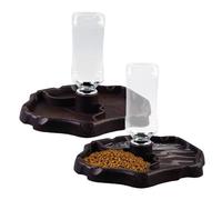 Vegena 2pcs Distributeur d'eau pour Reptile 2 en 1 Abreuvoir Tortue, Mangeoire À Eau pour Reptiles Bol De Nourriture pour Reptiles Bol d'eau De Nourriture pour Reptiles pour Reptiles Tortues Lézards