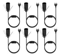 Vegena 6 Pièces 1,8 M Câbles Pour Lampe De Sel, Isolation Câble Douille, Douilles E14 Avec Interrupteur Et Câble De 1,8 M, Avec Câble D'alimentation Prise Changer - Noir