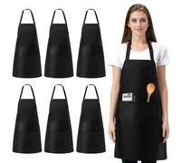 Vegena 6 Pièces Tablier Cuisine, Tablier de Cuisine Homme Femme, Tablier Barbecue avec 2 Poches, Tablier Cuisine Homme, Tablier Cuisine Femme, pour Cuisine, Jardinage, Restaurant, Barbecue, Café