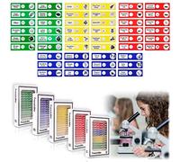 Vegena 60 pièces lames de microscope, préparations au microscope pour enfants avec insectes, animaux, fleurs, plantes - échantillons biologiques en plastique - accessoires pour microscopes pour
