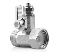 Vegena Adaptateur de vanne d'arrêt en T 3/8 x 3/8 x 1/4 tuyau avec adaptateur de robinet d'arrêt, raccord en T pour raccordement de 2 appareils