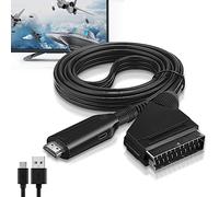 Vegena Adaptateur SCART vers HDMI, Convertisseur Audio et Vidéo SCART vers HDMI avec Câble HDMI Intégré pour TV, VHS, Lecteur DVD et Blu-Ray