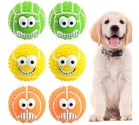 Balle Chien Couineuse, 6 Pièces Balles pour Chiens, Balle Chien Indestructible, Jouet Chien Balle, Balle Chien Haute élastique pour Le Jeu, L'entraînement, La Mastication Et La Dentition