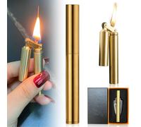 Vegena Briquet torche vintage avec briquet à pétrole coupe-vent - Mini briquet portable pliable avec boîte cadeau