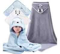 Vegena Cape de Bain Bébé,3 Pièces Serviette de Bain à Capuche,Serviette Bebe Naissance 80 X 80cm,Serviette de Bain Capuche Bébé,Serviette Absorbante Serviettes pour Enfants