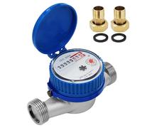 Vegena Compteur D'eau De Jardin, Compteur D'eau Froide Calibré 1/2", Compteur D'eau Du Robinet, Débit Réglé, Couvercle De Protection, Compteur D'eau Froide Domestique, Meilleure Précision De Mesure