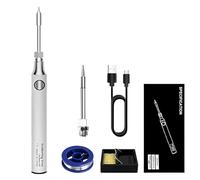 Vegena Ensemble de fer à souder sans fil avec pointes de fer à souder, fil à souder, support de fer à souder, câble de charge, kit de soudure avec température réglable de 330 à 450 °C, pour électrique