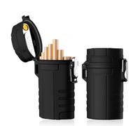 Vegena Étui À Cigarettes Avec Briquet Électronique - 2 Pcs Boîte Distributeur Étanche Pour 20 Cigarettes - Briquet Tempête Inclus