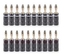 Vegena Fiche Bananes 10 Paires, Fiches Banane Hifi pour Haut-Parleur, Banane Connecteur Plaqué Or 24k pour Câble Enceinte, Amplificateur (20 Pièces)