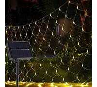 Vegena Filet lumineux solaire LED 3 x 2 m, 192 LED, avec télécommande et minuteur, 8 modes, guirlande lumineuse pour extérieur, intérieur, fête, jardin, balcon, mariage, anniversaire, décoration de