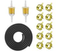 Vegena Kit Ligne de Carburant 2 Mètre Ø 5mm Conduite de Carburant + 2Pièces 6mm/8mm Filtre à Carburant + 10Pièces Colliers de Serrage pour Kawasaki Kohler Briggs & Stratton Petit Moteur