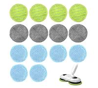 Vegena Lot de 14 Tampons de Nettoyage de Rechange en Microfibre pour Serpillière Microfibre Ronde 16 cm, pour Vadrouille éLectrique sans Fil Rotative de Tampons de Nettoyage de Rechange