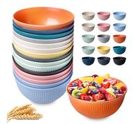 Vegena Lot de 15 bols à céréales 700 ml, bols à salade incassables, réutilisables, en plastique, bols à soupe, bols à céréales, bols de camping, salade, céréales, pâtes, ramen