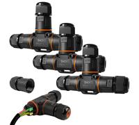Vegena Lot de 3 connecteurs étanches IP68 3 broches T Boîte raccordement étanche 3-12 mm Noir