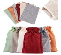 Vegena Lot de 30 Sachets en Toile de Jute 13x18 cm Sac Jute avec Cordon pour Calendrier de l'Avent, Bijoux, Mariage, Fête, Noël, Bricolage, 6 Couleurs