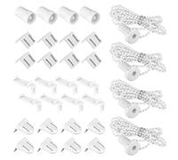 Vegena Lot de 4 Fixation Store sans Percage, Fixation de Stores Enrouleurs sans Perçage Blanc Piece de Rechange Store Enrouleur 17 mm pour Store Occultant Store Enrouleur