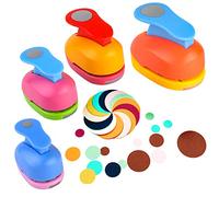 Vegena Lot de 4 perforatrices rondes à motif - Pour scrapbooking, bricolage, photos, cartes de vœux, étiquettes cadeaux (4) en ABS et alliage