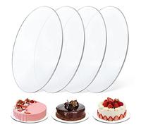 Vegena Lot de 4 plateaux à gâteau ronds en acrylique - 25 cm - Réutilisables