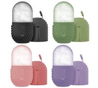 Vegena Lot de 4 rouleaux à glace pour le visage, rouleau à glace en silicone, rouleau à glace pour le visage, massage du visage, anti-âge, raffermissement des cernes, réduction des douleurs