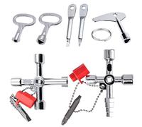 Vegena Lot de 5 clés multifonctionnelles en zinc avec clés carrées et triangulaires pour montre d'eau, compteur d'électricité, élévateur de radiateur