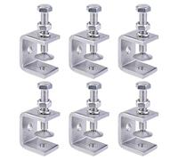 Vegena Lot de 6 pinces C en acier inoxydable 304 Heavy Duty C-Clamp avec larges ouvertures de mâchoires, travail du bois, pince tigre pour travaux du bois, soudage, menuiserie