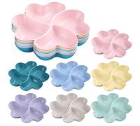 Vegena Lot de 7 Assiettes avec Compartiment, Plateaux à Compartiments, Plateau à Assiettes de Service de Collation Divisée pour Apéritifs, Snacks, Épices, Bonbons