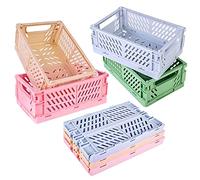 Vegena Lot de 7 petites caisses pliantes en plastique solide - Mini boîtes de rangement pliables - Mini boîtes de rangement pliantes - 15 x 10 x 5,8 cm